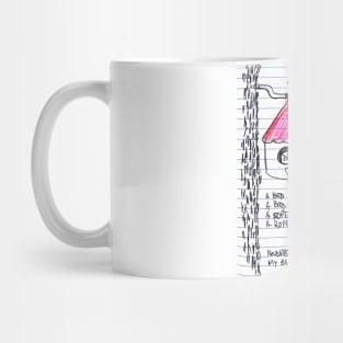 Birdhouse Rope Swing Doodle Black Mug